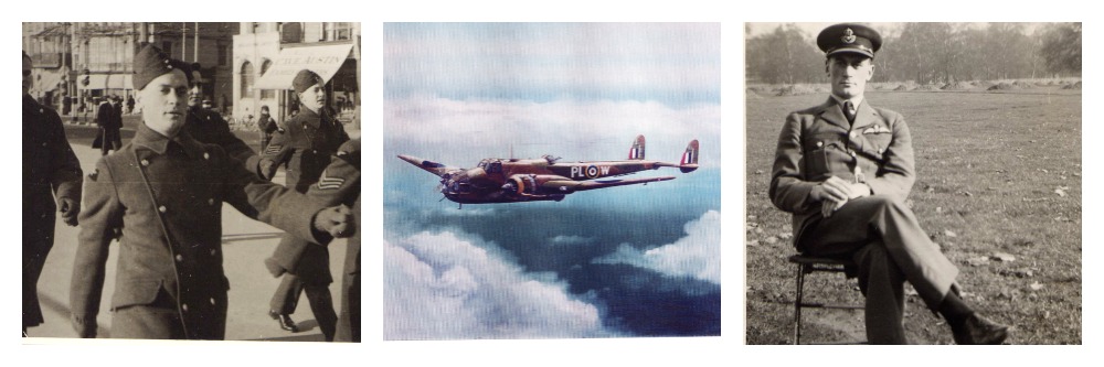 New Recruit  Feb.1940                           Hampden Bomber He Flew                                  After RAF commission, Nov 1940. 