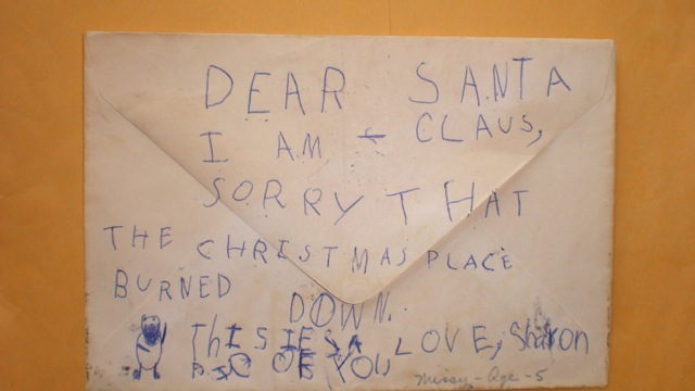 Sharon's letter to Santa Claus.